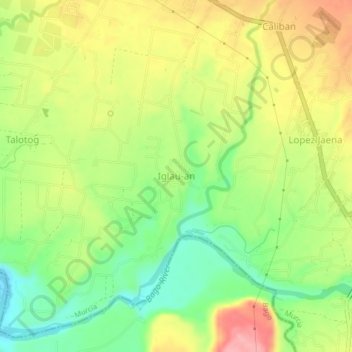 Mapa topográfico Iglau-an, altitud, relieve