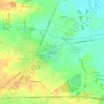 Mapa topográfico Zone Industrielle, altitud, relieve