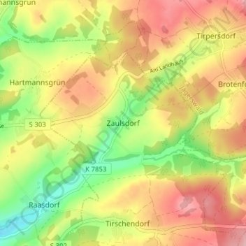 Mapa topográfico Zaulsdorf, altitud, relieve