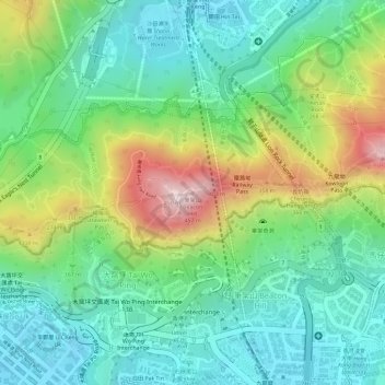 Mapa topográfico Beacon Hill, altitud, relieve
