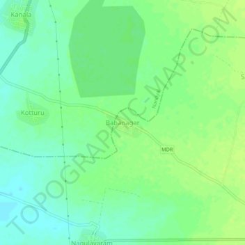 Mapa topográfico Babanagar, altitud, relieve