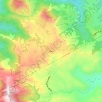 Mapa topográfico Baag, altitud, relieve