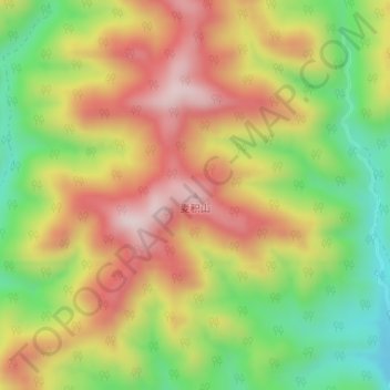 Mapa topográfico Mount Maiji, altitud, relieve
