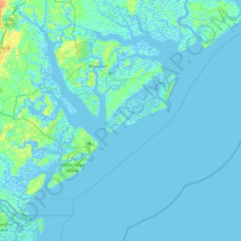 Mapa topográfico Saint Phillips Island, altitud, relieve