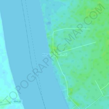 Mapa topográfico Ketapang Permai, altitud, relieve