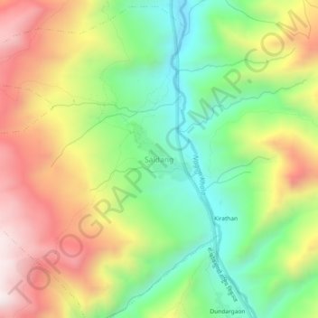 Mapa topográfico Saldang, altitud, relieve