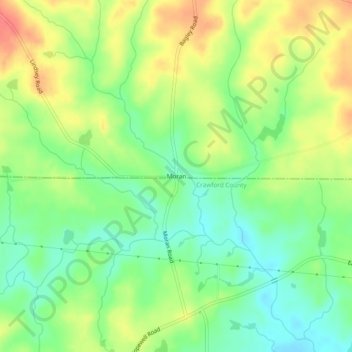 Mapa topográfico Moran, altitud, relieve