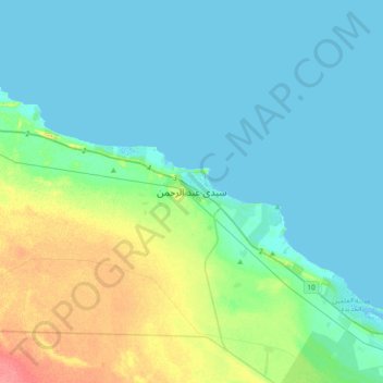 Mapa topográfico Sidi Abdel Rahman, altitud, relieve