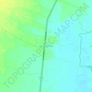 Mapa topográfico Ban Nong Chaeng, altitud, relieve