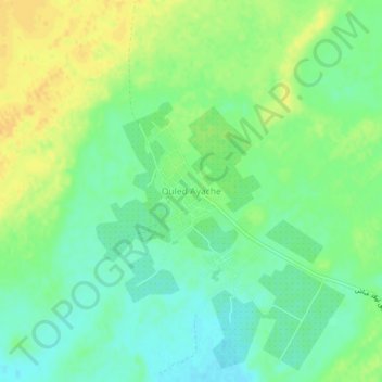 Mapa topográfico Ouled Ayache, altitud, relieve