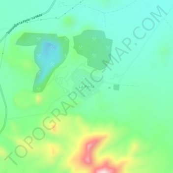 Mapa topográfico La Perla, altitud, relieve