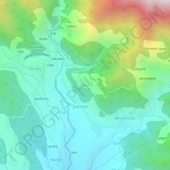 Mapa topográfico Deol, altitud, relieve