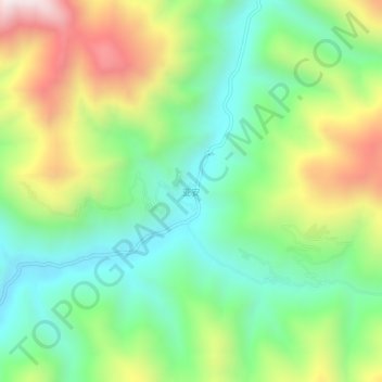 Mapa topográfico Ya'an, altitud, relieve