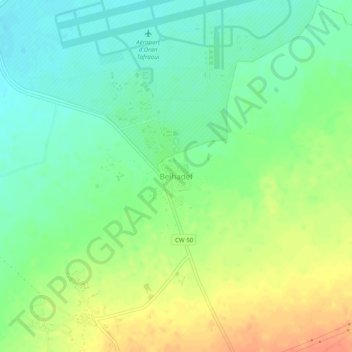 Mapa topográfico Belhadef, altitud, relieve