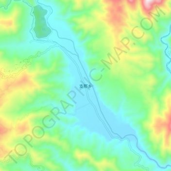 Mapa topográfico Zhina, altitud, relieve