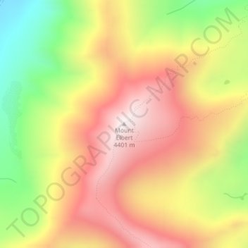 Mapa topográfico Mount Elbert, altitud, relieve
