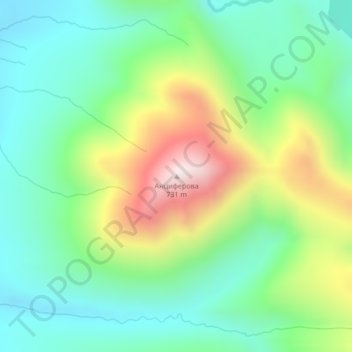 Mapa topográfico Antsiferova, altitud, relieve