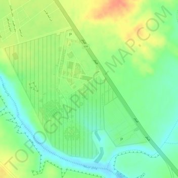 Mapa topográfico Wadi Hanifah, altitud, relieve