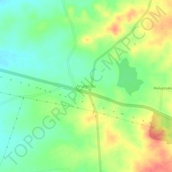 Mapa topográfico Anagodu, altitud, relieve
