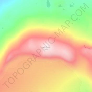Mapa topográfico Skridulaupen, altitud, relieve