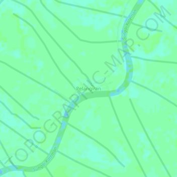 Mapa topográfico Pelangiran, altitud, relieve