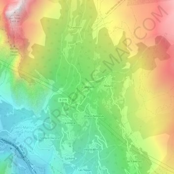 Mapa topográfico Le Mollard, altitud, relieve