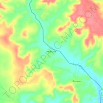 Mapa topográfico Pai Inácio, altitud, relieve