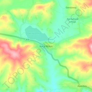 Mapa topográfico Haro Maya, altitud, relieve