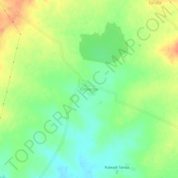 Mapa topográfico Omerga, altitud, relieve