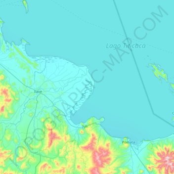 Mapa topográfico Perú, altitud, relieve