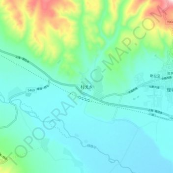 Mapa topográfico Tsemgön, altitud, relieve