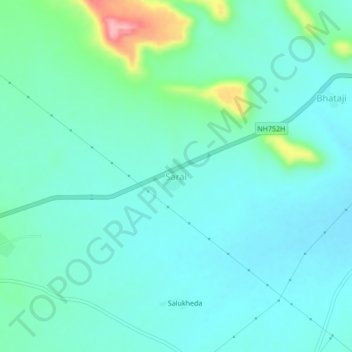 Mapa topográfico Sarai, altitud, relieve