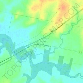 Mapa topográfico La Picada, altitud, relieve