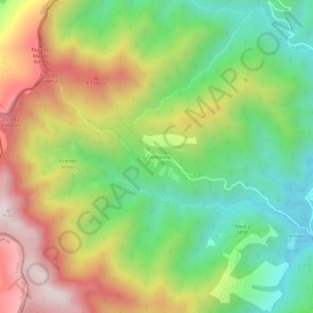 Mapa topográfico Gestoso, altitud, relieve