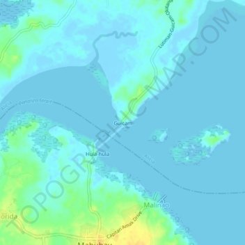 Mapa topográfico Guicam, altitud, relieve