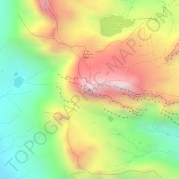 Mapa topográfico Tunari, altitud, relieve