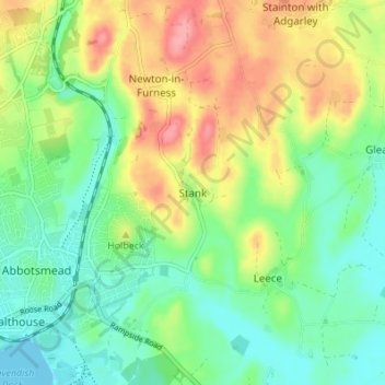 Mapa topográfico Stank, altitud, relieve