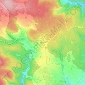 Mapa topográfico Rothaus, altitud, relieve