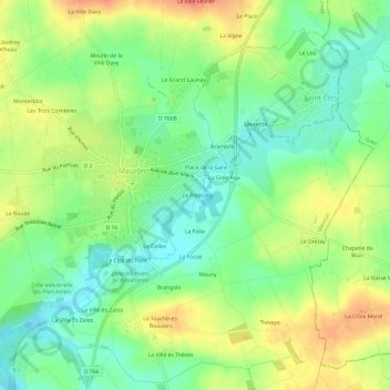 Mapa topográfico Le Polécio, altitud, relieve