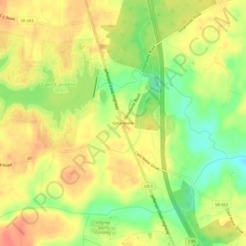 Mapa topográfico Golansville, altitud, relieve