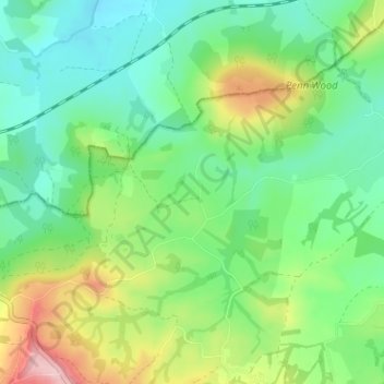 Mapa topográfico Higher Halstock Leigh, altitud, relieve