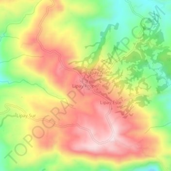 Mapa topográfico Lipay Proper, altitud, relieve