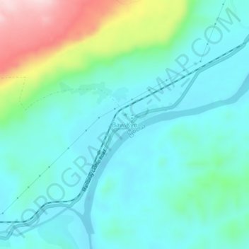 Mapa topográfico Baw Kyo, altitud, relieve