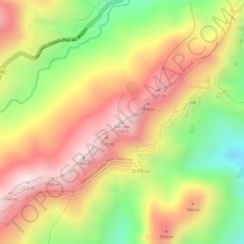 Mapa topográfico San Luis, altitud, relieve