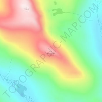 Mapa topográfico Mjogsjøoksli, altitud, relieve