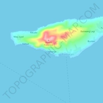Mapa topográfico Camanga, altitud, relieve