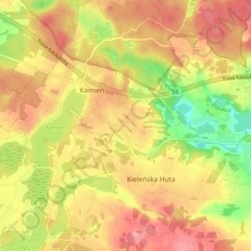 Mapa topográfico Osiny, altitud, relieve