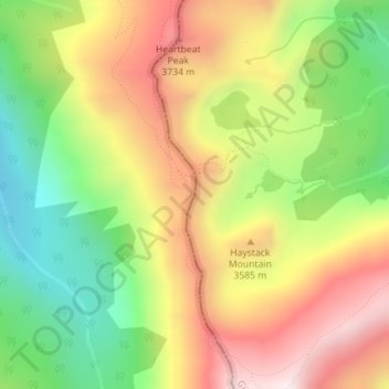 Mapa topográfico Rogers Pass, altitud, relieve