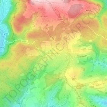 Mapa topográfico Remetschwiel, altitud, relieve