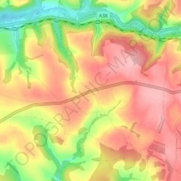 Mapa topográfico West Taphouse, altitud, relieve